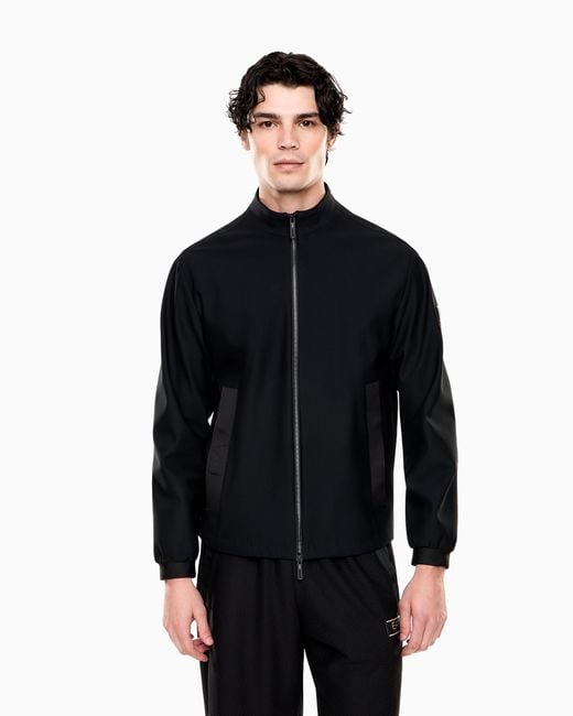 EA7 Blue Premium Label Stretch-Nylon Jacket for men