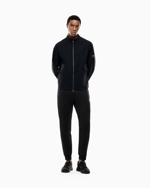 EA7 Blue Stretch Viscose-Blend Joggers for men
