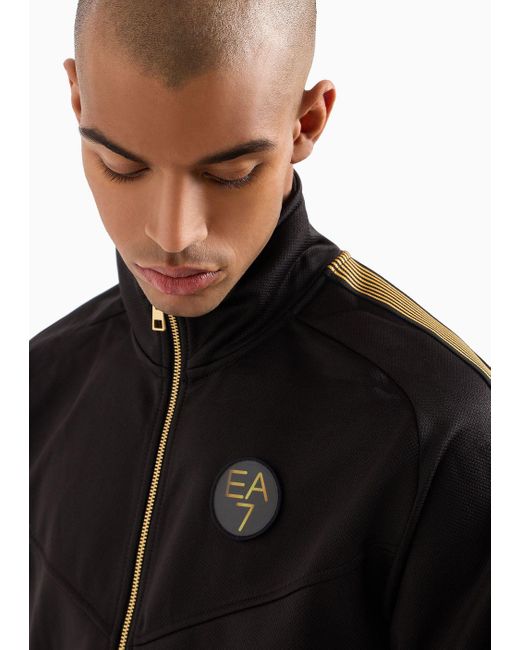 EA7 Soccer Sweatshirt Aus Baumwoll-mischung in Black für Herren