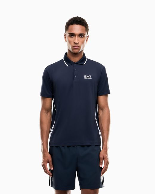 EA7 Blue Polo Shirt Tennis Pro Regular Fit With Ventus7 Technology for men