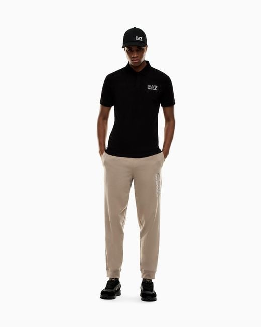 EA7 Black Visibility Cotton Jersey T-Shirt for men
