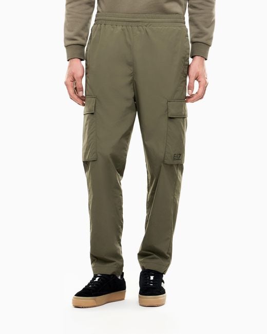 EA7 Green Cargo Pants Core Identity Regular Fit Woven Fabric for men