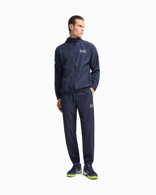 EA7 Blue Ventus7 Suit With Zipped Hoodie And Joggers Multisport for men