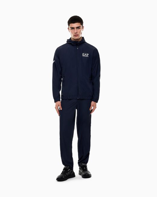 EA7 Blue Ventus7 Suit With Zipped Hoodie And Joggers Multisport for men