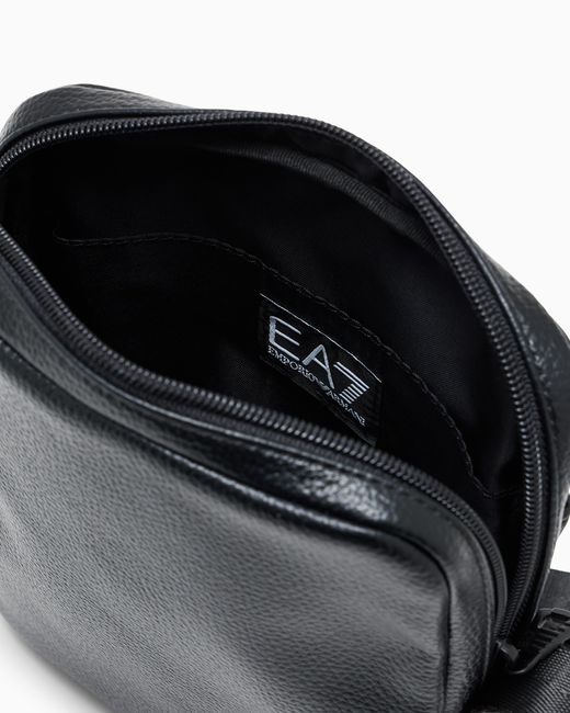 EA7 Black Leather-Effect Shoulder Bag