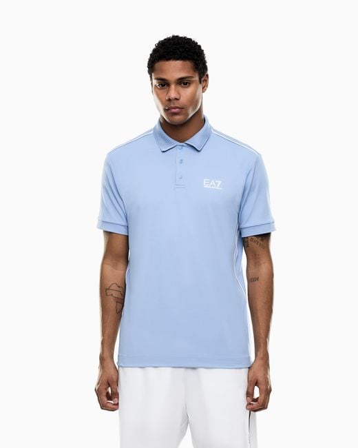 EA7 Blue Tennis Pro Polo Shirt for men