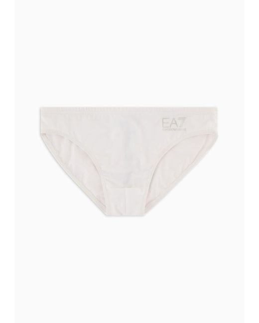 EA7 White Low-waisted Swim Briefs With Asv Logo for men