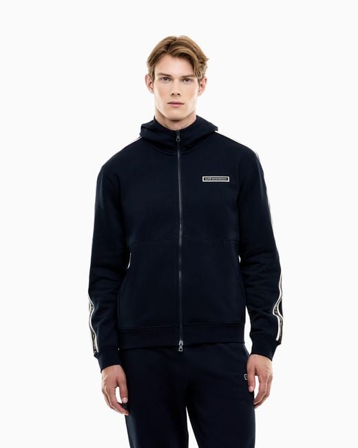 EA7 Blue Hoodie Logo Series Regular Fit for men
