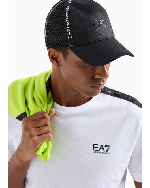 EA7 Blue Logo Series Cotton Crew-neck T-shirt for men