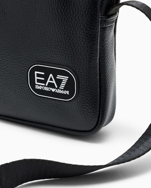 EA7 Black Leather-Effect Shoulder Bag