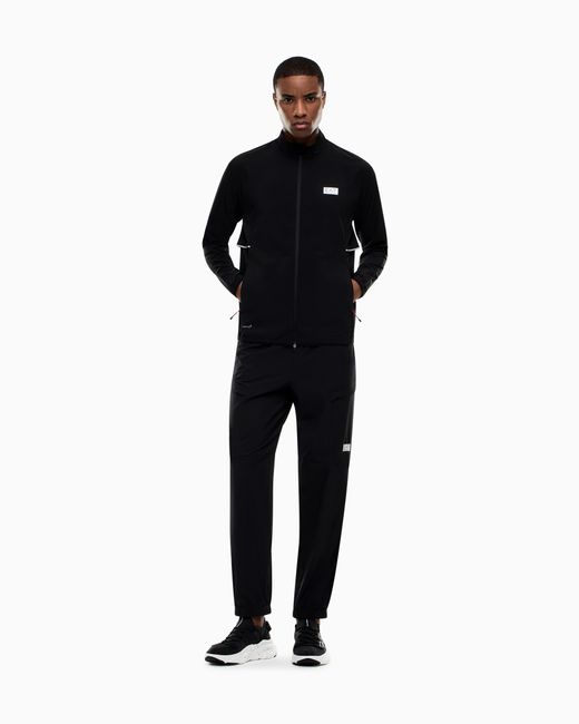 EA7 Blue Dynamic Athlete Zip-Up Sweatshirt for men