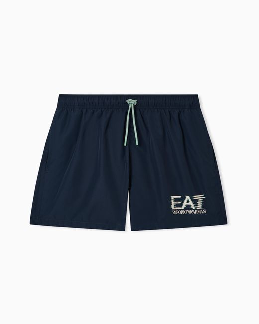 EA7 Blue Visibility Swim Trunks for men
