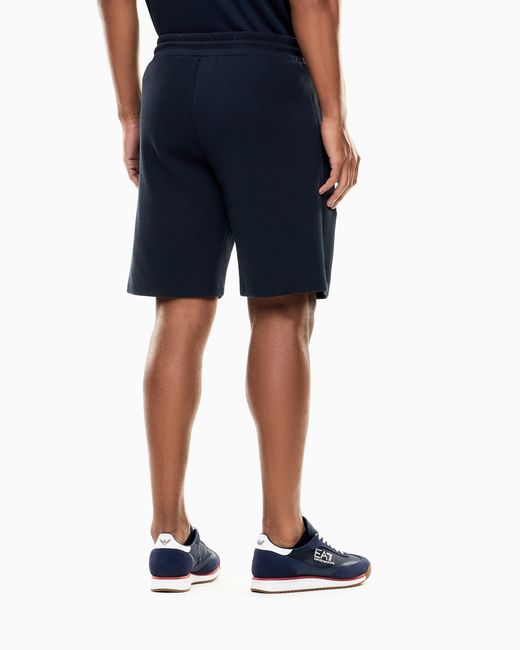 EA7 Blue Lux Identity Cotton-Blend Shorts for men