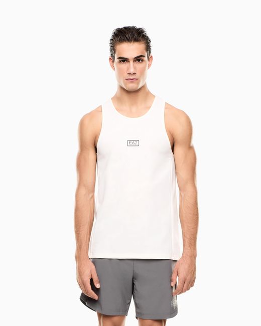 EA7 White Dynamic Athlete Tank Top for men