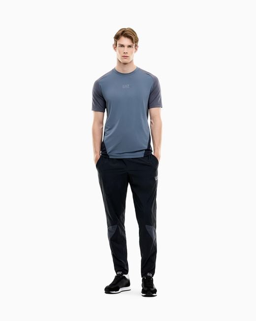 EA7 Blue Slim-Fit T-Shirt Ventus 7 for men