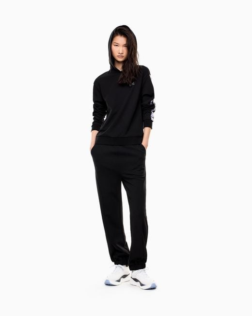 EA7 Black Dynamic Athlete Hooded Sweatshirt