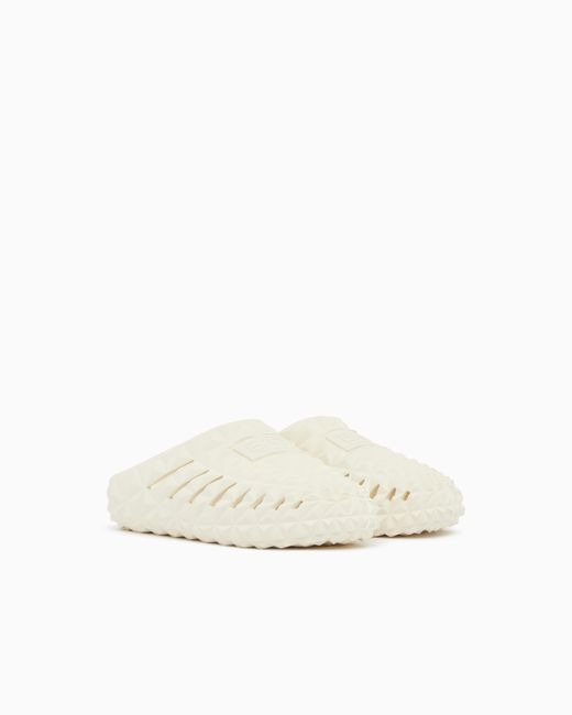EA7 White Prisma Sliders