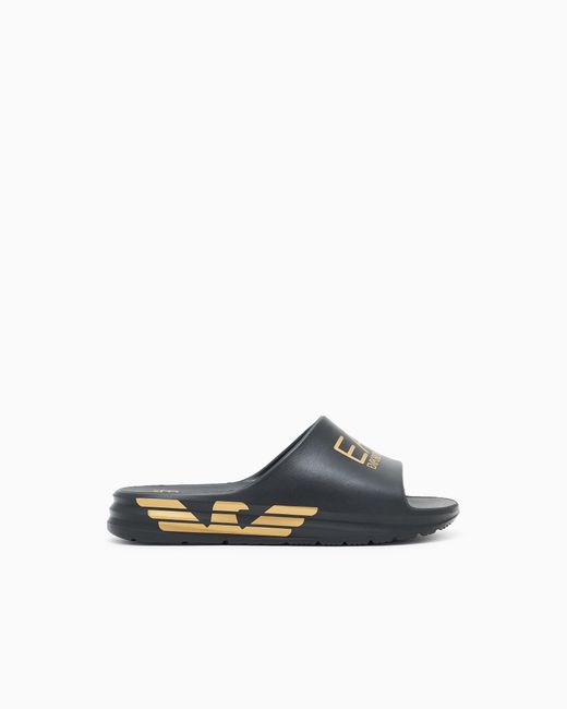 EA7 White Crusher Distance Slides With Oversized Logo