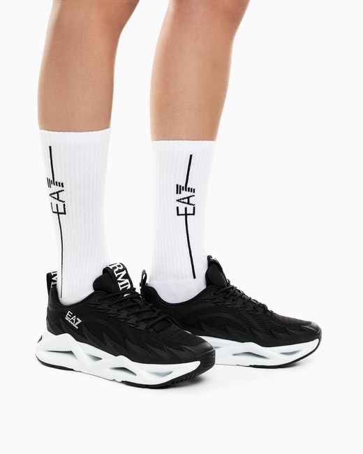 EA7 Black Sneaker Infinity Venom With Rubber Sole