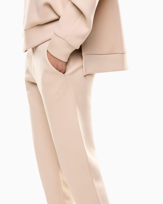 EA7 White Logo Series Trainingsanzug Aus Baumwoll-Interlock