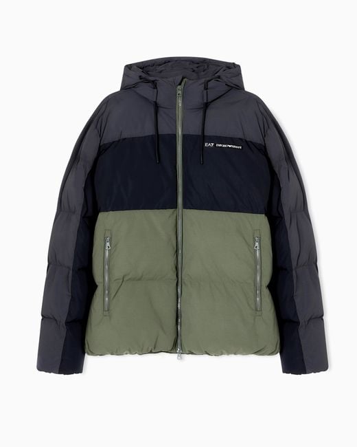 EA7 Athletic Colour Block Jacke Aus Nylon in Green für Herren