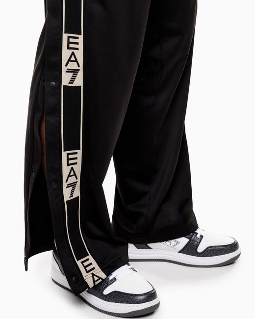EA7 Black Graphic Series Technical Fabric Trousers for men