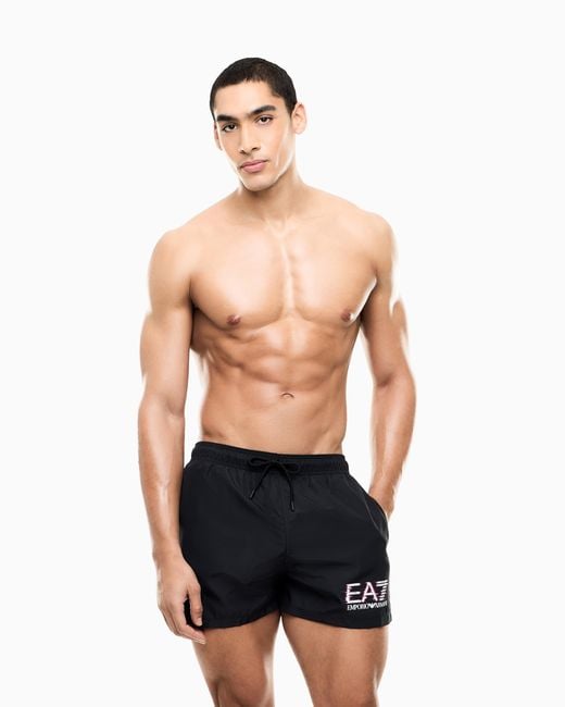 EA7 Blue Visibility Swim Trunks for men