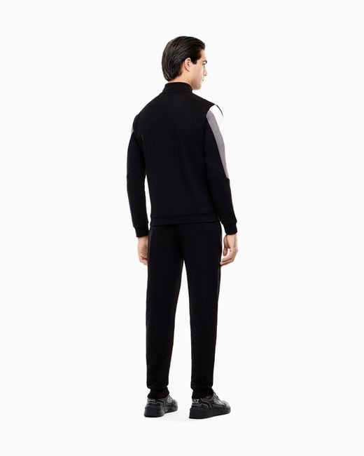 EA7 Black Summer Block Pure Cotton Tracksuit for men