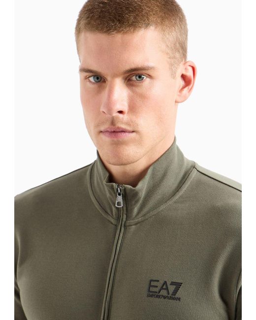 EA7 Core Identity Sweatshirt Aus Baumwolle in Green für Herren