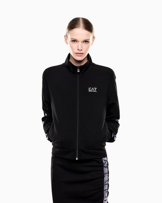 EA7 Black Dynamic Athlete Zip-Up Sweatshirt