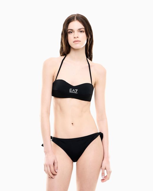 EA7 Blue Bandeau Bikini With Logo