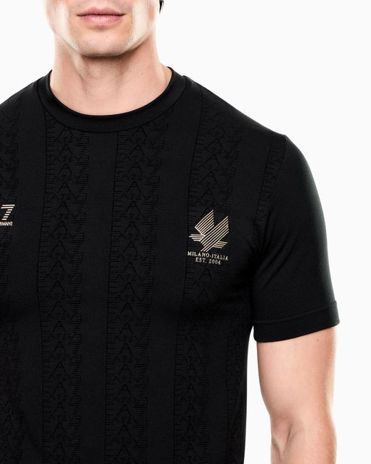EA7 Black Soccer T-Shirt for men