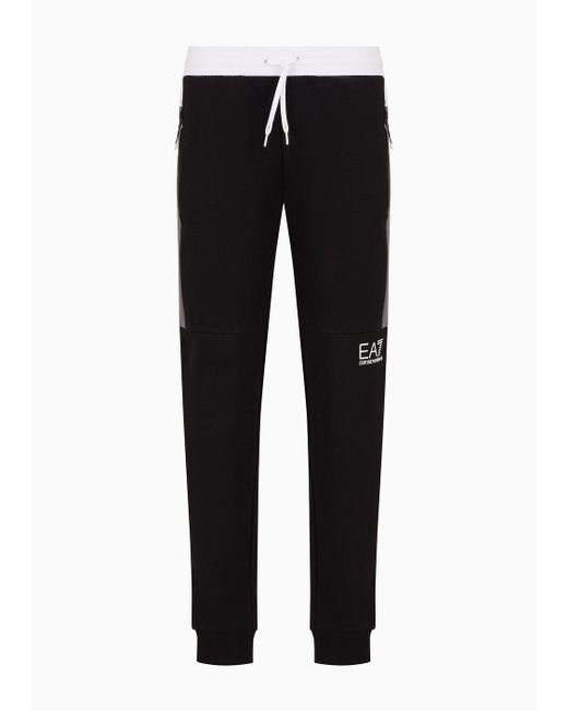 EA7 Asv Summer Block-jogginghose Aus Recycelter Baumwoll-mischung in Black für Herren