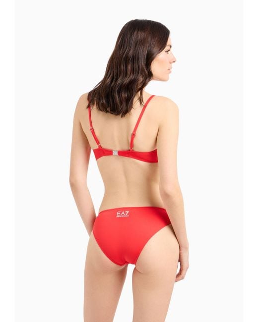 EA7 Red Push-up Bikini With Logo