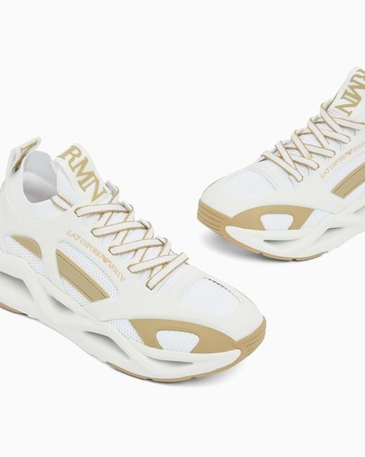 EA7 White Infinity Cage Sneakers