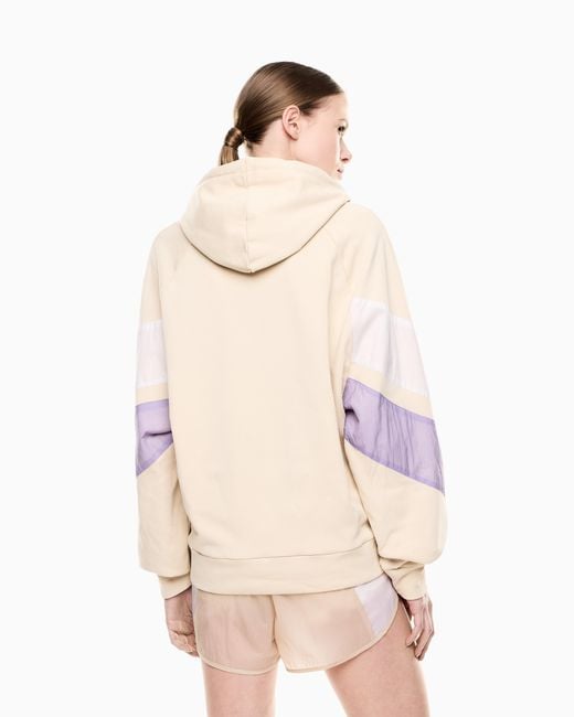 EA7 Natural Cotton-Blend Hooded Sweatshirt