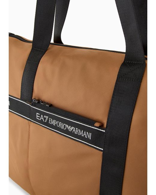 EA7 Brown Packbare Einkaufstasche Aus Funktionsgewebe