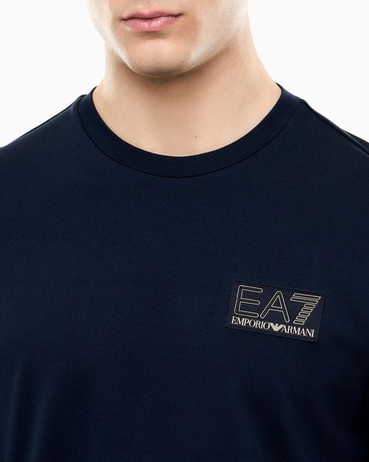 EA7 Blue Oversized Fit T-Shirt Premium Label for men