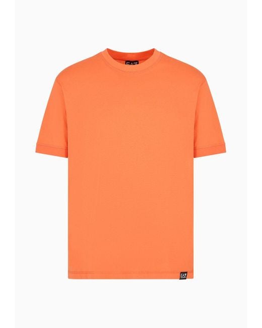 EA7 Orange Unisex Core Identity T-shirt In Asv Organic Cotton