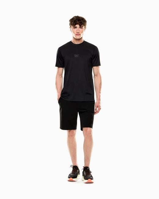 EA7 Black Slim Fit Bermuda Shorts for men