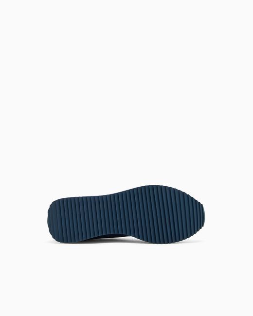 EA7 Blue Vintage Sneaker Aus Nylon Mit Wildledereinsätzen