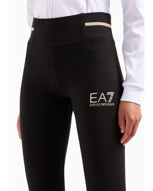 EA7 Black Core Lady Stretch-cotton Trousers