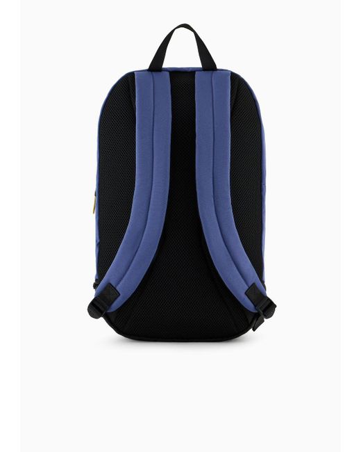 EA7 Blue Logo Series Round Backpack In Technical Fabric for men