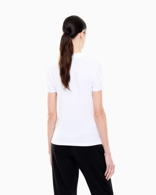 EA7 White Evolution Short-Sleeved Polo Shirt