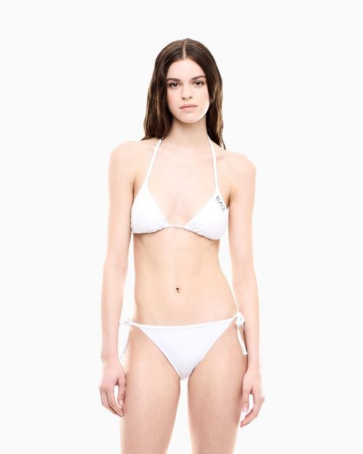 EA7 White Triangle Bikini With Logo
