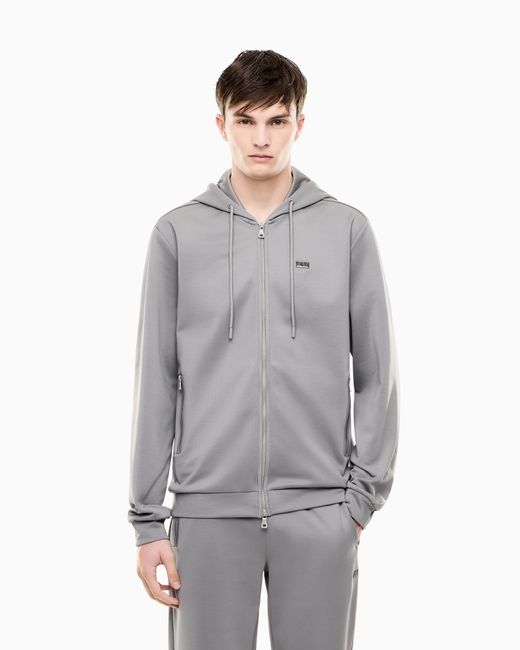 EA7 Gray Hoodie Lux Identity Regular Fit for men