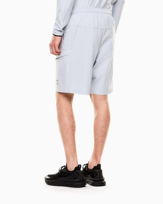 EA7 Blue Dynamic Athlete Ventus7 Technical-Fabric Cargo Bermuda Shorts for men