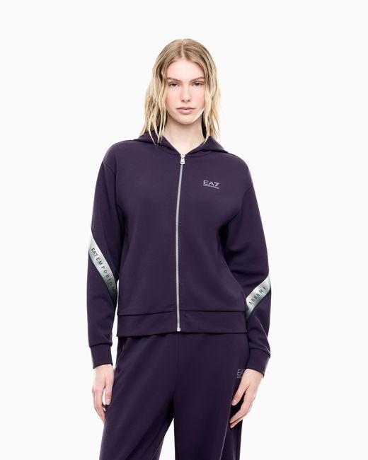 EA7 Purple Hoodie Natural Ventus 7 Regular Fit