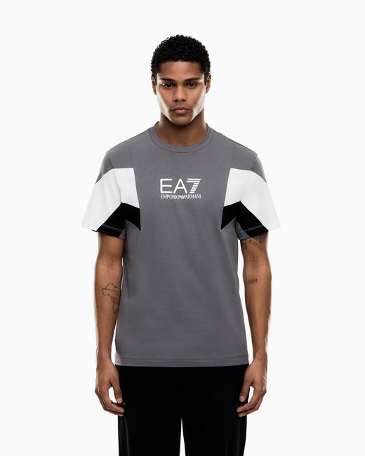 T-Shirt Girocollo Summer Block di EA7 in Gray da Uomo