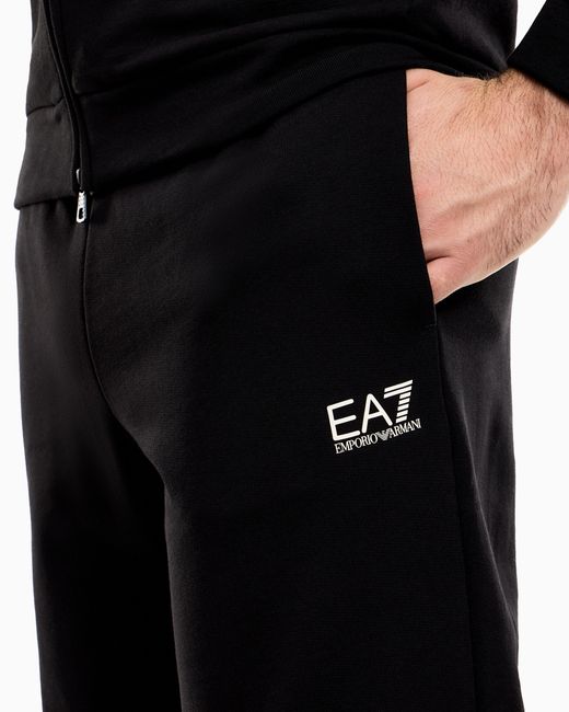 EA7 Black Summer Block Pure Cotton Tracksuit for men